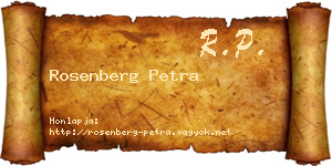 Rosenberg Petra névjegykártya